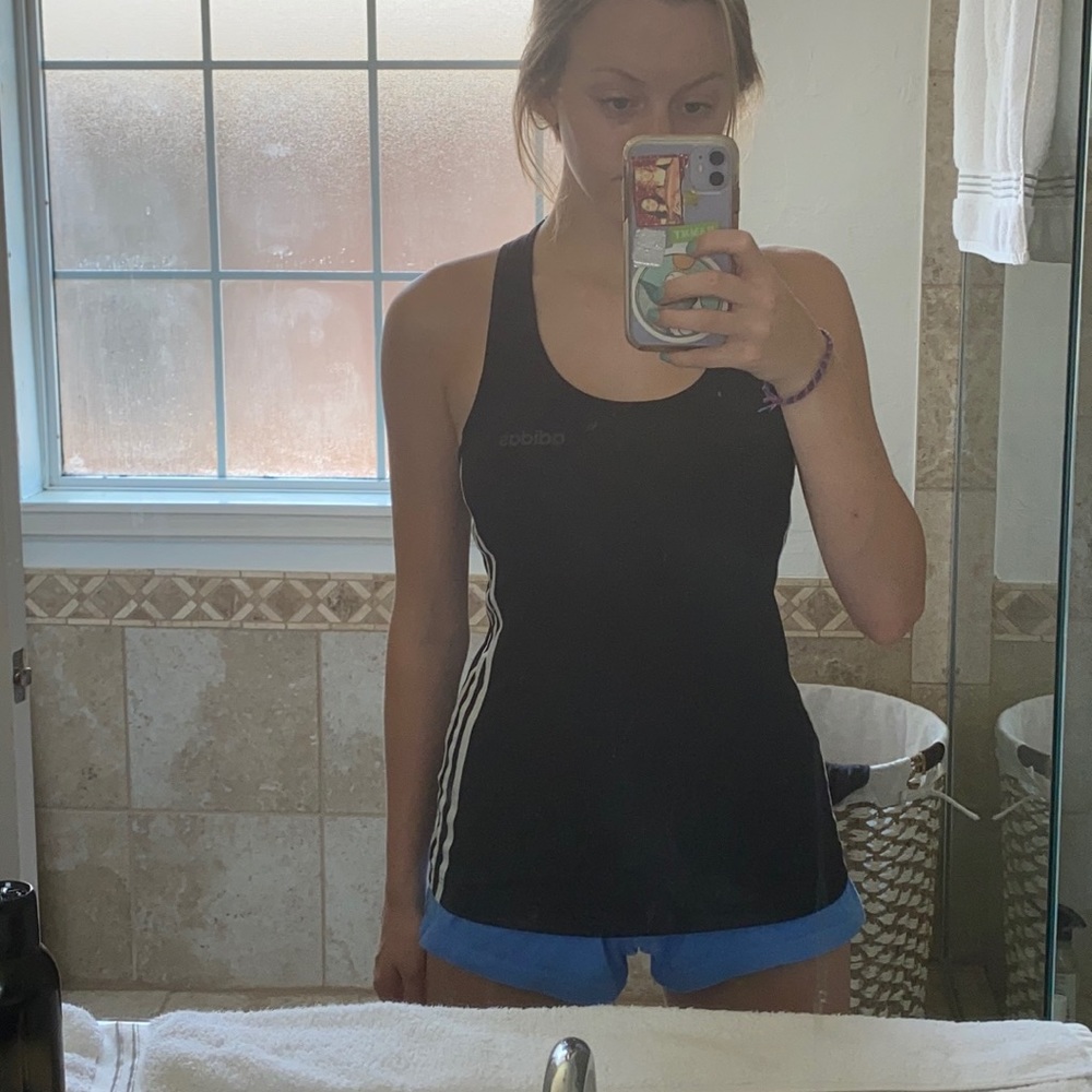 adidas three stripe tank top